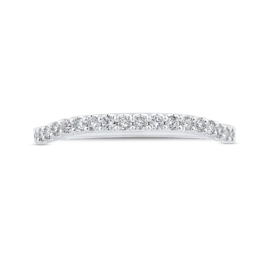 Round Diamond Half-Eternity Wedding Band in 14K White Gold