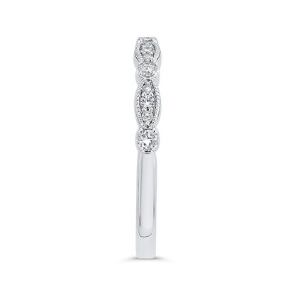 Round Diamond Half-Eternity Wedding Band in 14K White Gold