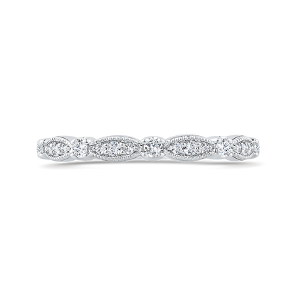 Round Diamond Half-Eternity Wedding Band in 14K White Gold