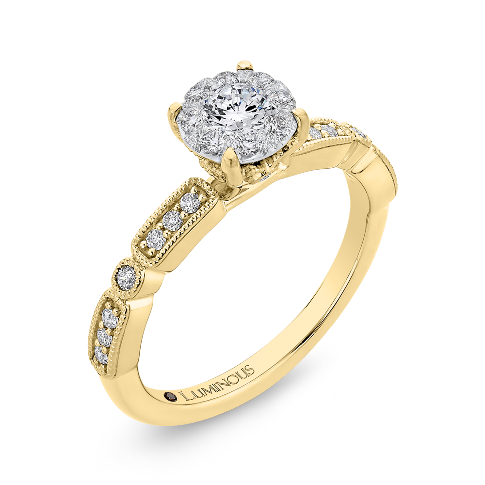 Diamond Engagement Ring in 14K Two Tone Gold