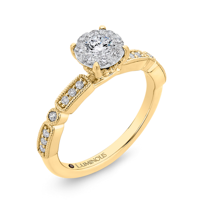 Diamond Engagement Ring in 14K Two Tone Gold