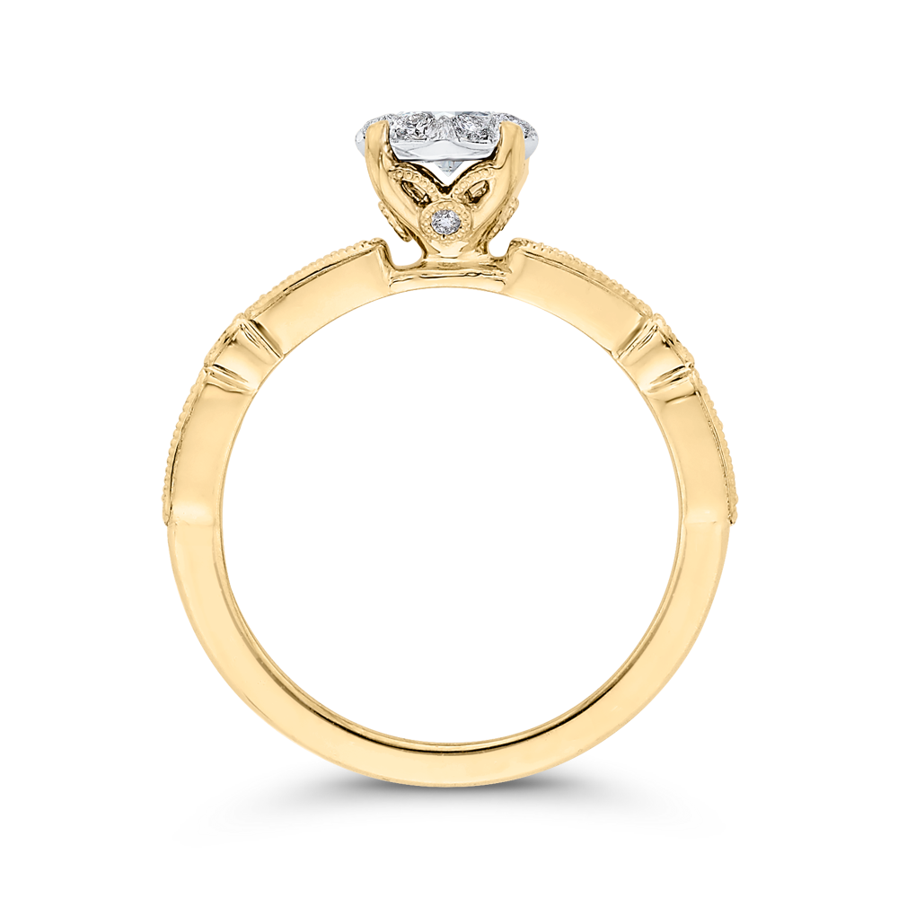 Diamond Engagement Ring in 14K Two Tone Gold