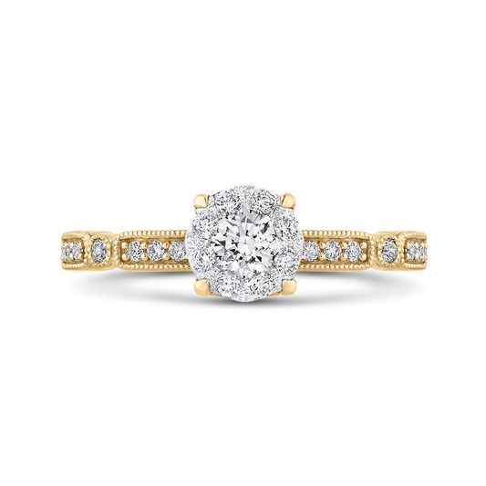 Diamond Engagement Ring in 14K Two Tone Gold