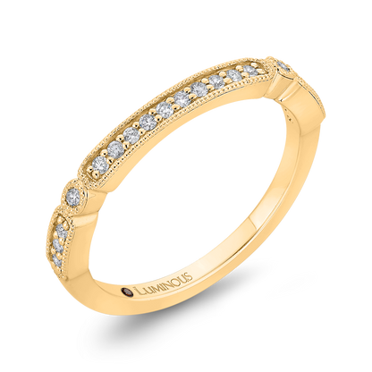 Round Diamond Half-Eternity Wedding Band in 14K Yellow Gold