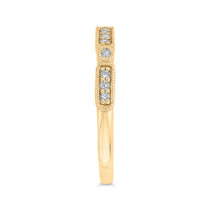 Round Diamond Half-Eternity Wedding Band in 14K Yellow Gold