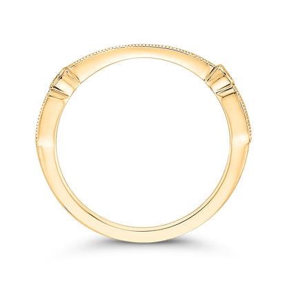 Round Diamond Half-Eternity Wedding Band in 14K Yellow Gold