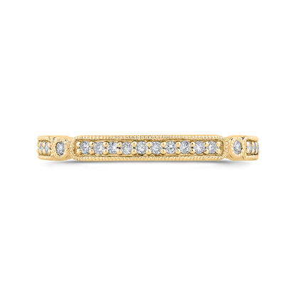 Round Diamond Half-Eternity Wedding Band in 14K Yellow Gold