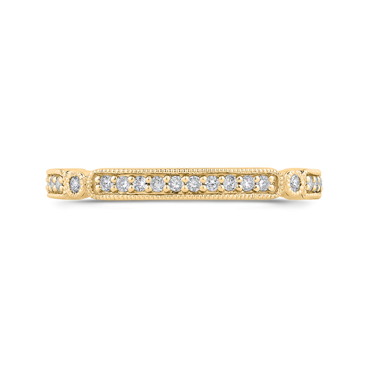 Round Diamond Half-Eternity Wedding Band in 14K Yellow Gold