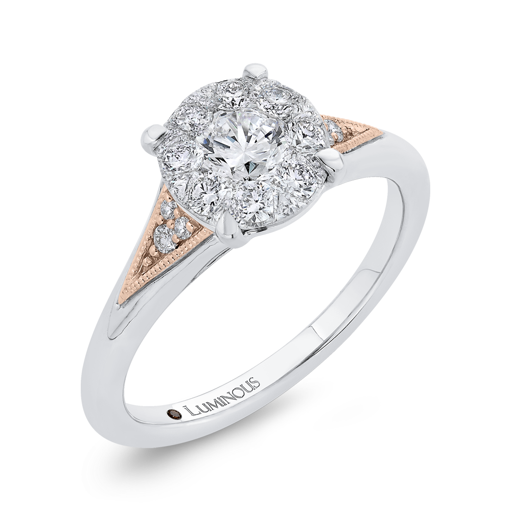 Diamond Engagement Ring in 14K Two Tone Gold