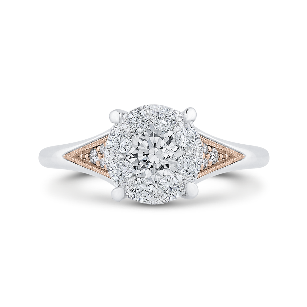 Diamond Engagement Ring in 14K Two Tone Gold