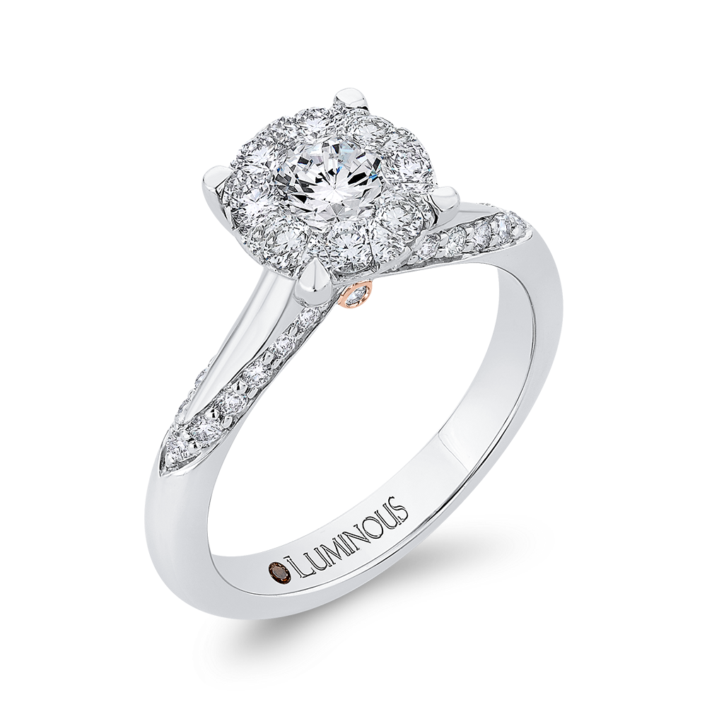 Round Diamond Engagement Ring in 14K White Gold