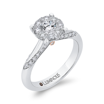 Round Diamond Engagement Ring in 14K White Gold