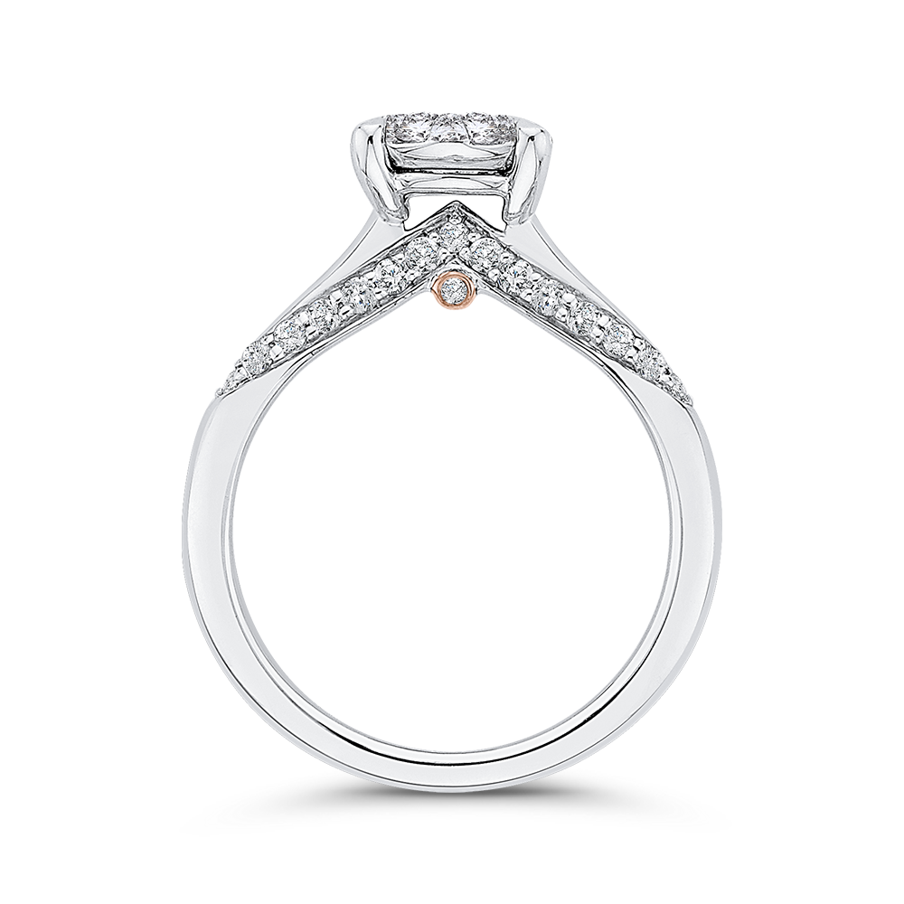 Round Diamond Engagement Ring in 14K White Gold