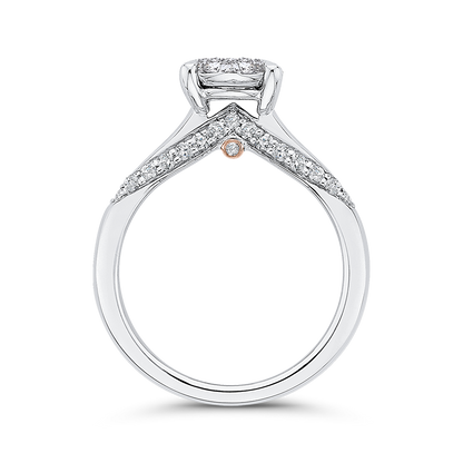 Round Diamond Engagement Ring in 14K White Gold