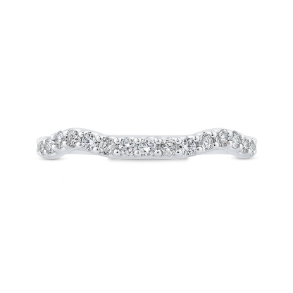 Round Diamond Contour Half-Eternity Wedding Band in 14K White Gold