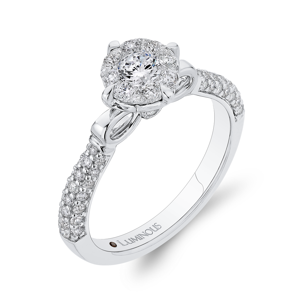 Round Diamond Engagement Ring in 14K White Gold