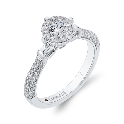 Round Diamond Engagement Ring in 14K White Gold