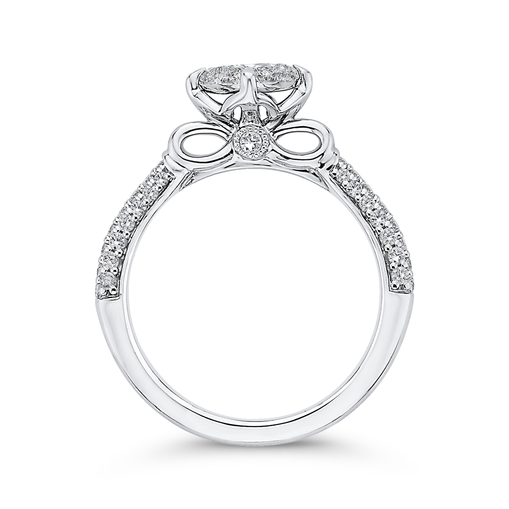 Round Diamond Engagement Ring in 14K White Gold