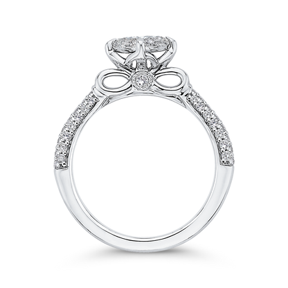 Round Diamond Engagement Ring in 14K White Gold