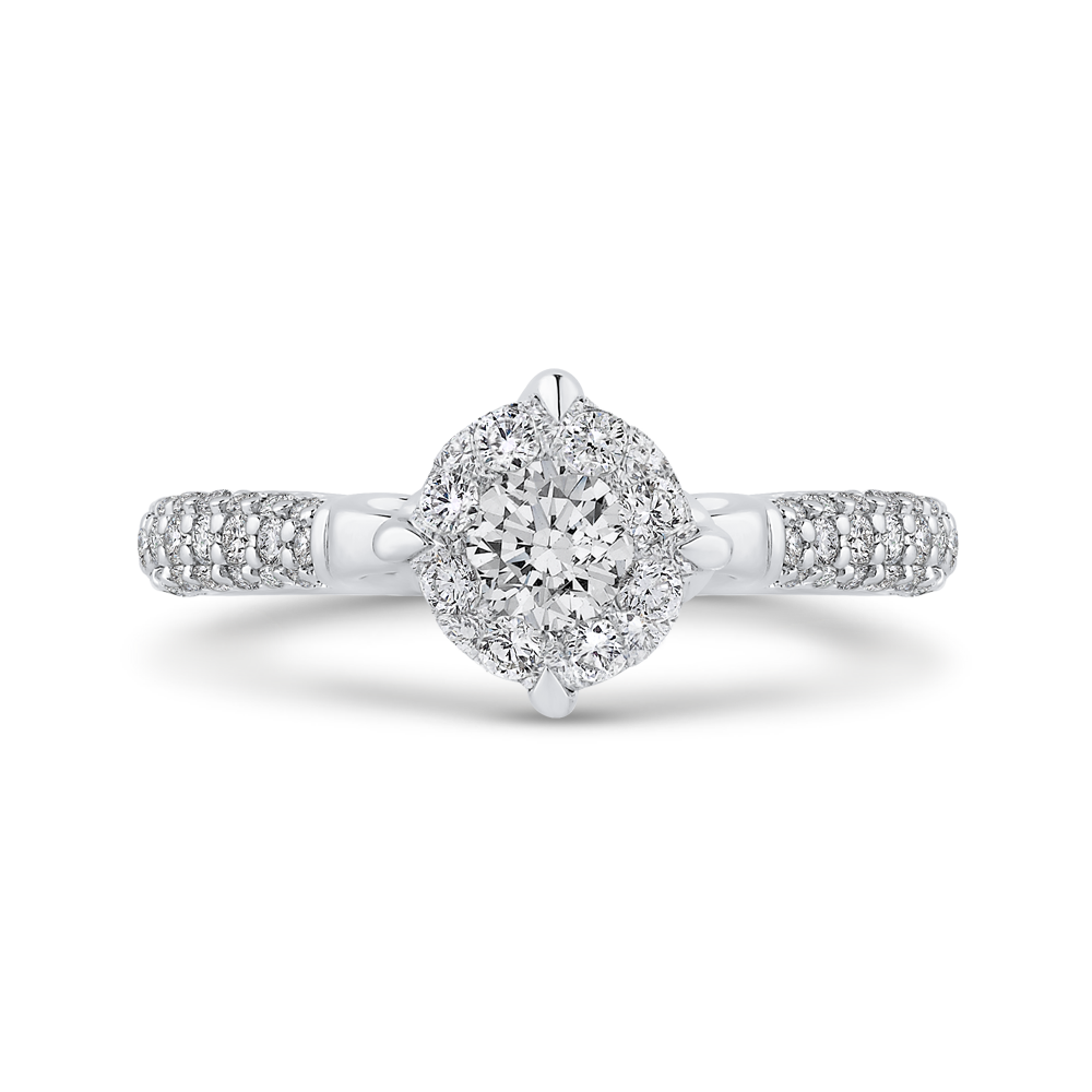 Round Diamond Engagement Ring in 14K White Gold