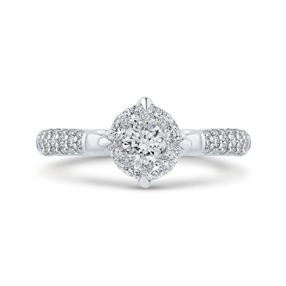 Round Diamond Engagement Ring in 14K White Gold