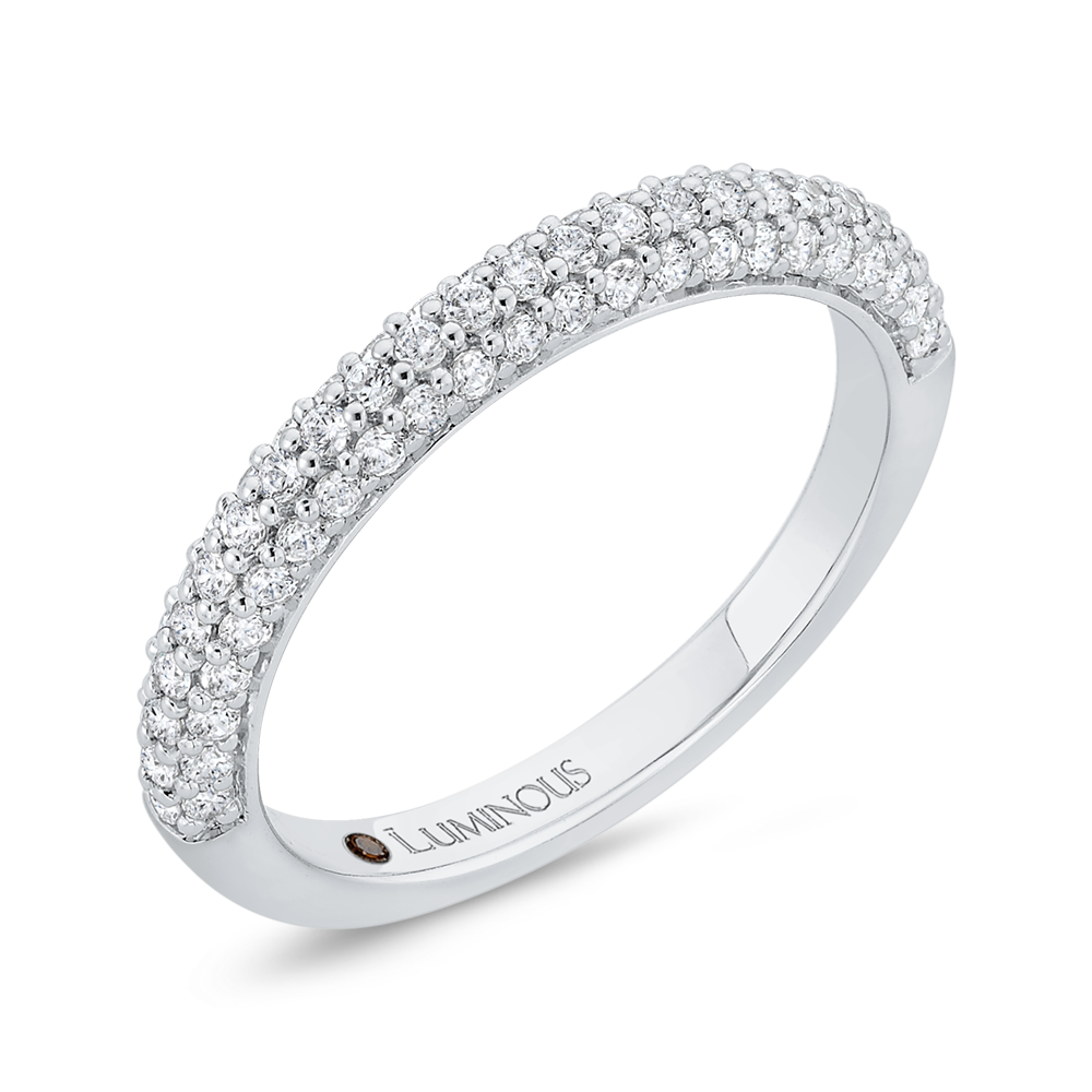 Round Diamond Half-Eternity Wedding Band in 14K White Gold
