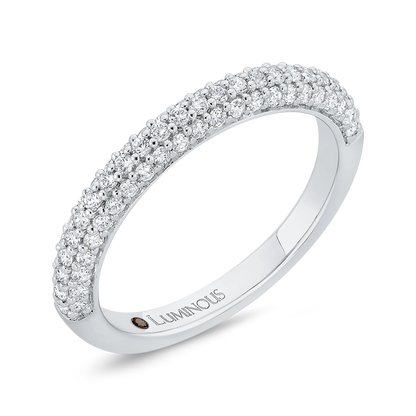 Round Diamond Half-Eternity Wedding Band in 14K White Gold