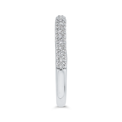 Round Diamond Half-Eternity Wedding Band in 14K White Gold