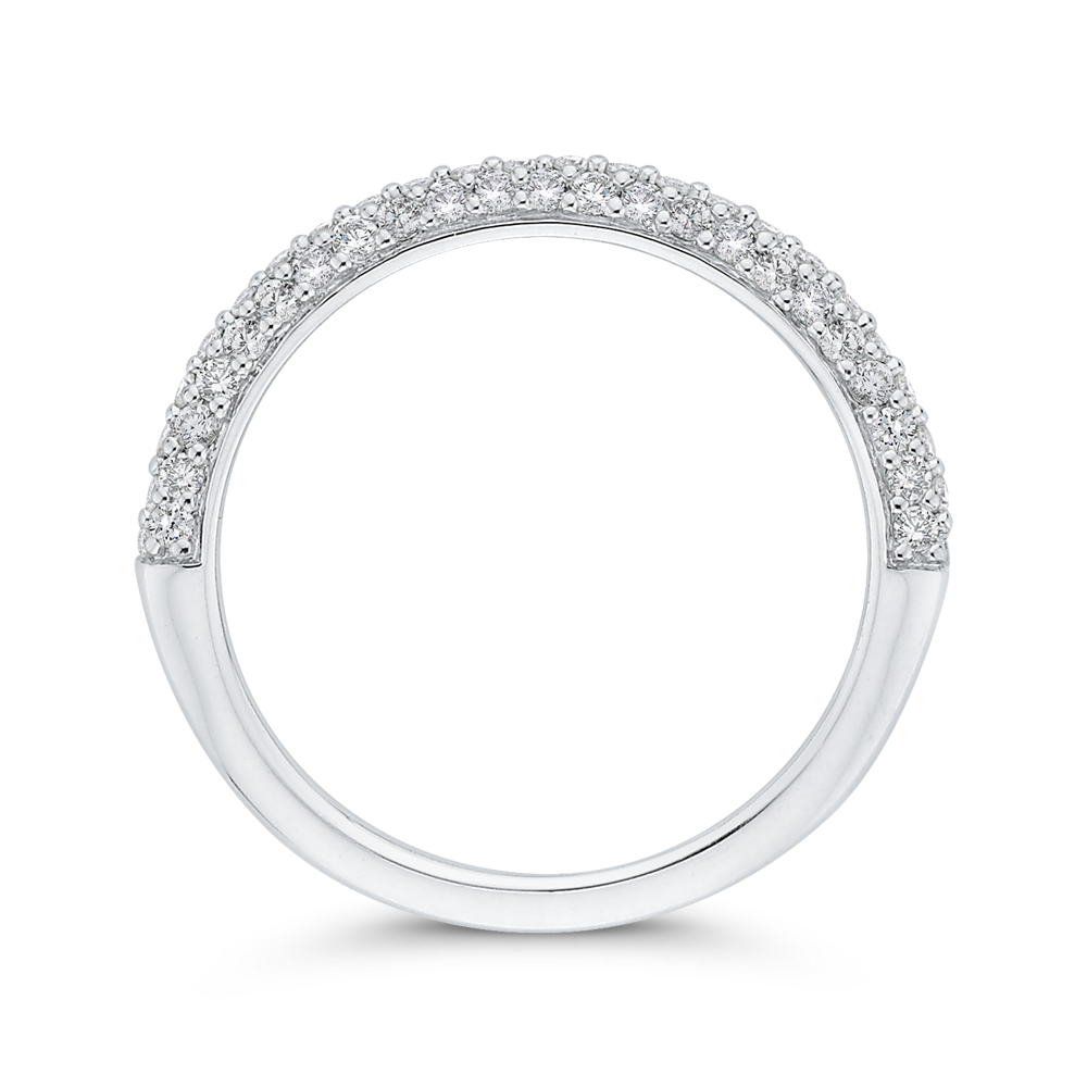 Round Diamond Half-Eternity Wedding Band in 14K White Gold