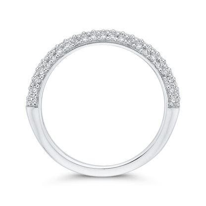 Round Diamond Half-Eternity Wedding Band in 14K White Gold