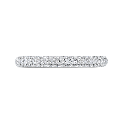 Round Diamond Half-Eternity Wedding Band in 14K White Gold