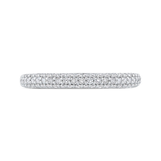 Round Diamond Half-Eternity Wedding Band in 14K White Gold