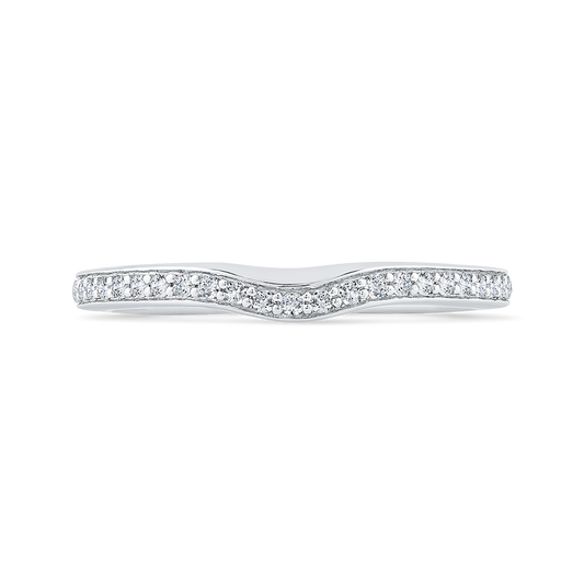 Euro Shank Round Diamond Half-Eternity Wedding Band in 14K White Gold