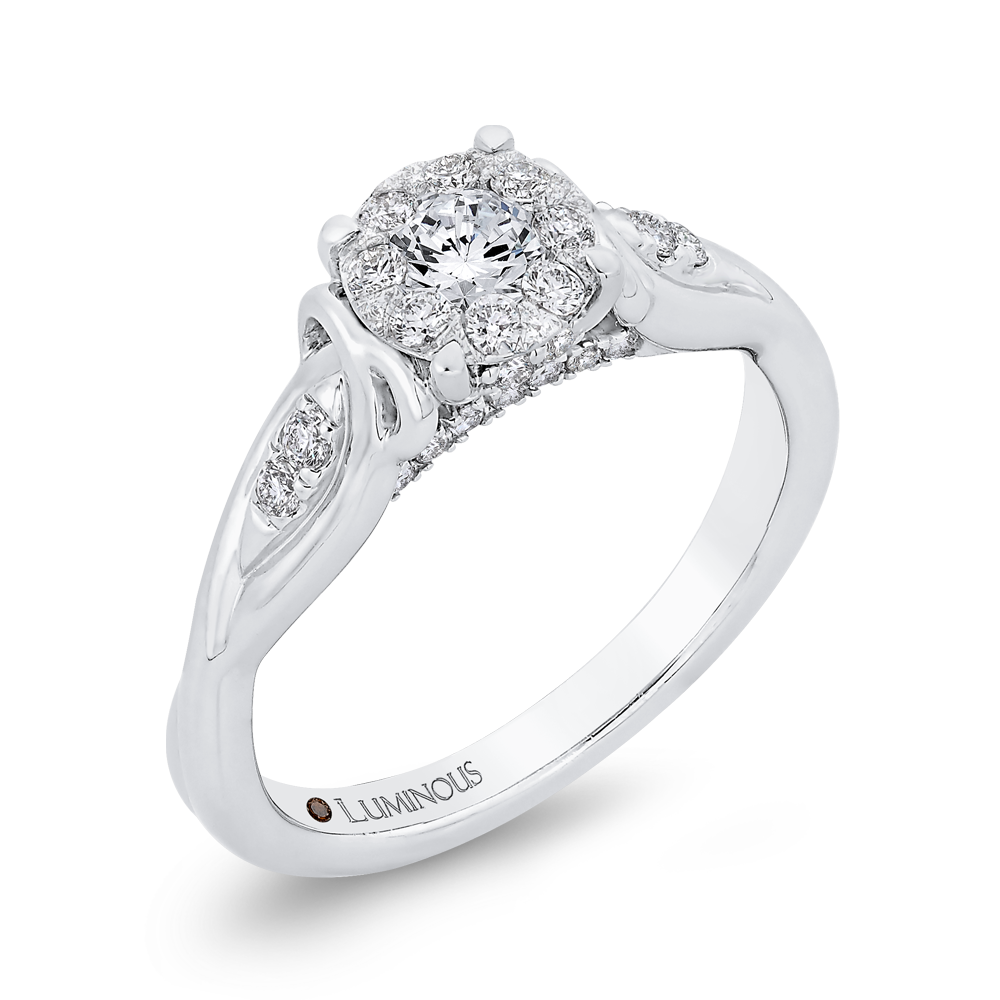 Round Diamond Engagement Ring in 14K White Gold