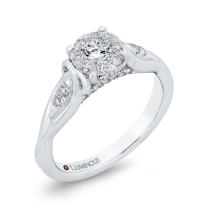 Round Diamond Engagement Ring in 14K White Gold