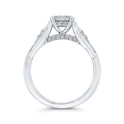 Round Diamond Engagement Ring in 14K White Gold