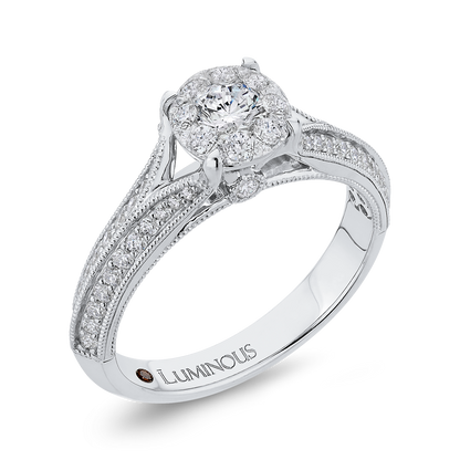 Split Shank Diamond Engagement Ring in 14K White Gold