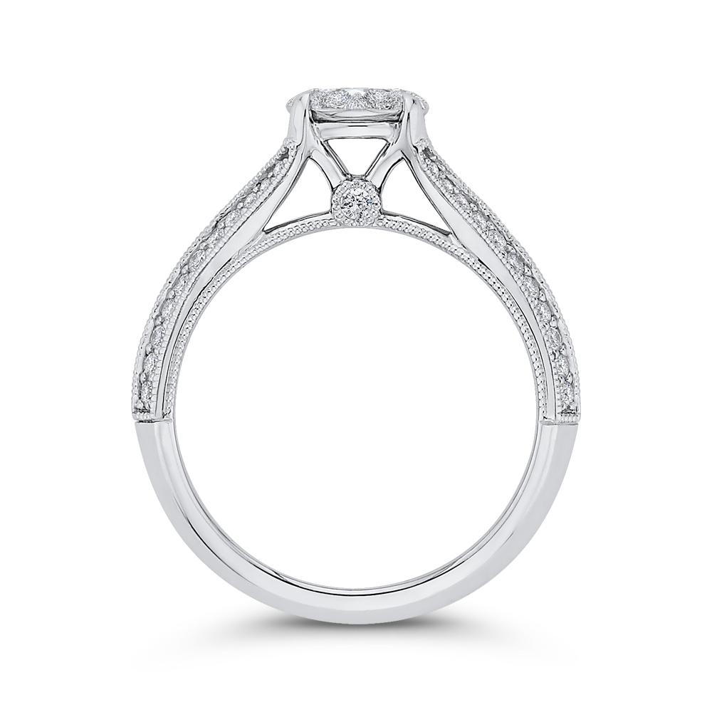 Split Shank Diamond Engagement Ring in 14K White Gold