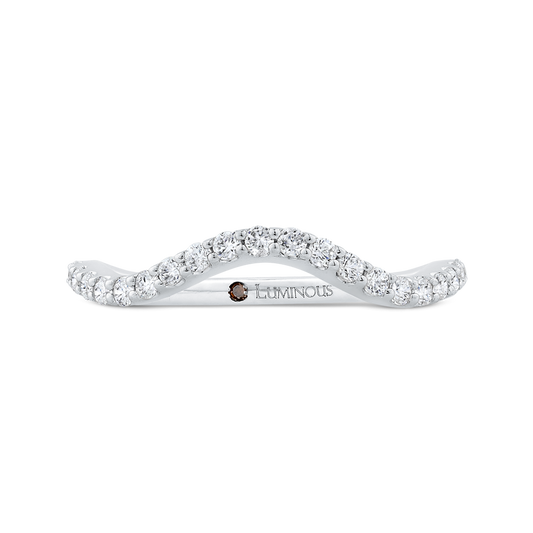 Round Diamond Contour Half-Eternity Wedding Band in 14K White Gold