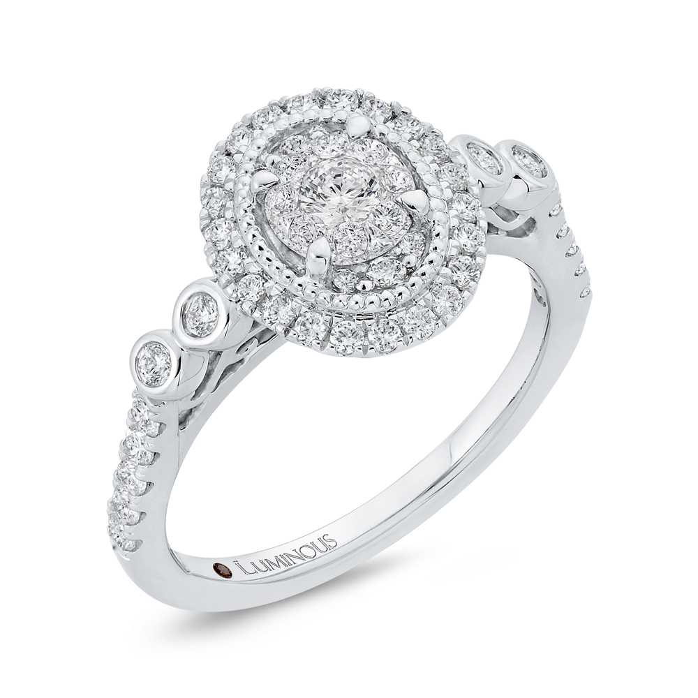 Round Diamond Engagement Ring in 14K White Gold