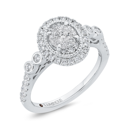 Round Diamond Engagement Ring in 14K White Gold