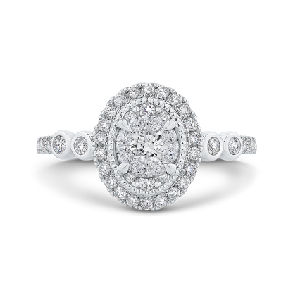 Round Diamond Engagement Ring in 14K White Gold