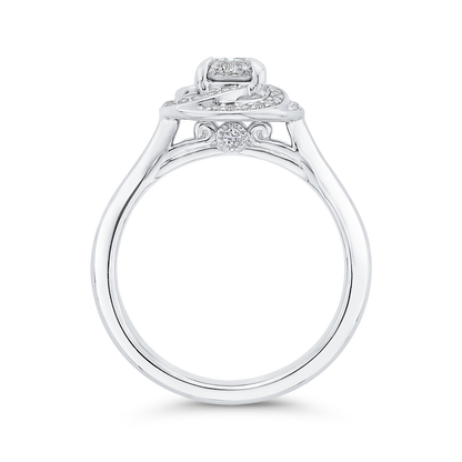 Round Diamond Swirl Fashion Ring in 14K White Gold