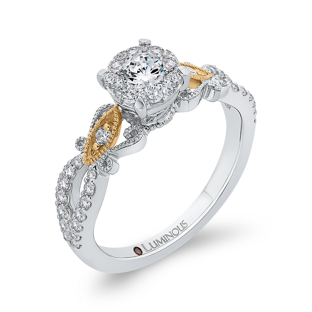 Diamond Engagement Ring in 14K Two Tone Gold