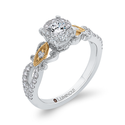 Diamond Engagement Ring in 14K Two Tone Gold