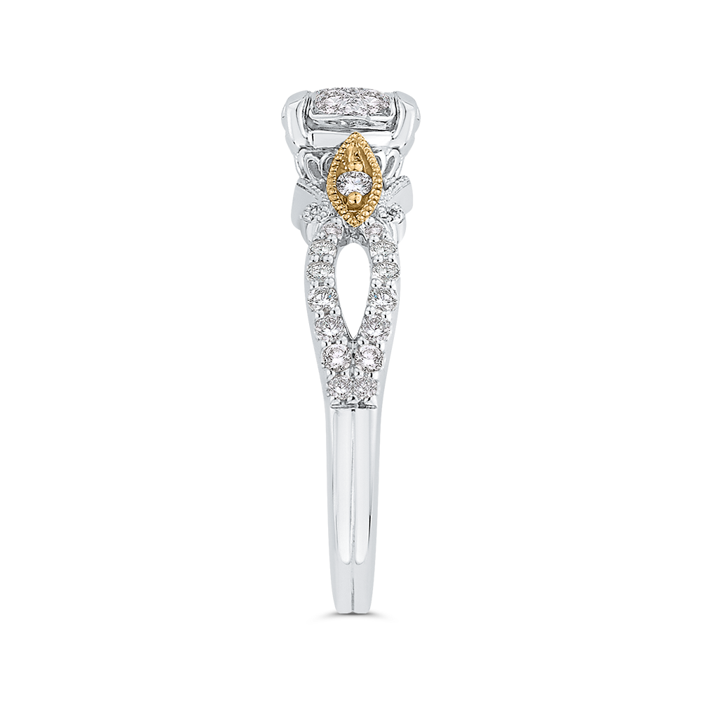 Diamond Engagement Ring in 14K Two Tone Gold