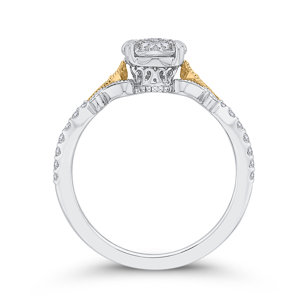 Diamond Engagement Ring in 14K Two Tone Gold