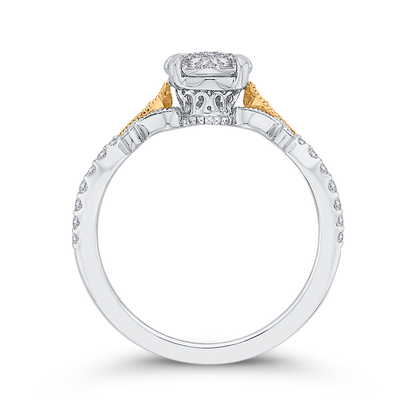 Diamond Engagement Ring in 14K Two Tone Gold