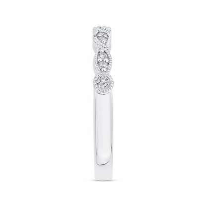 Round Diamond Wedding Band in 14K White Gold