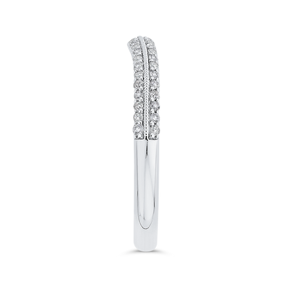 Round Diamond Half-Eternity Wedding Band in 14K Two Tone Gold